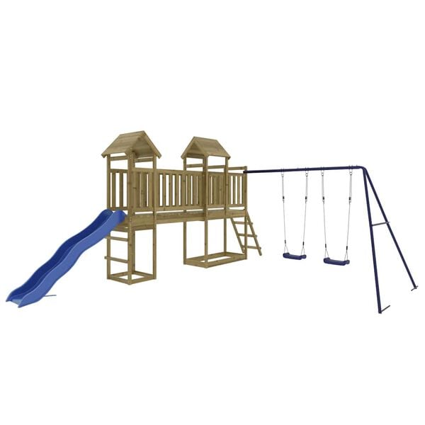 vidaXL Outdoor Playset Brown Vacuum Pressure Impregnated Pinewood Large