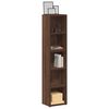 vidaXL CD Cabinet Set of 2 Brown Oak Engineered Wood 8.3 x 6.3 x 36.8 in