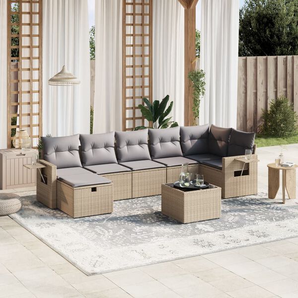 vidaXL Garden Sofa Set Mix Beige