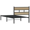 vidaXL Bed Frame Black, Sonoma Oak Iron, engineered wood Single