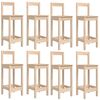 vidaXL Garden Bar Set Natural Pine Solid Pine Wood Large Footrest