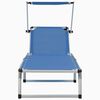 vidaXL Sun Lounger Blue Aluminum Standard Foldable Folding Sun Lounger