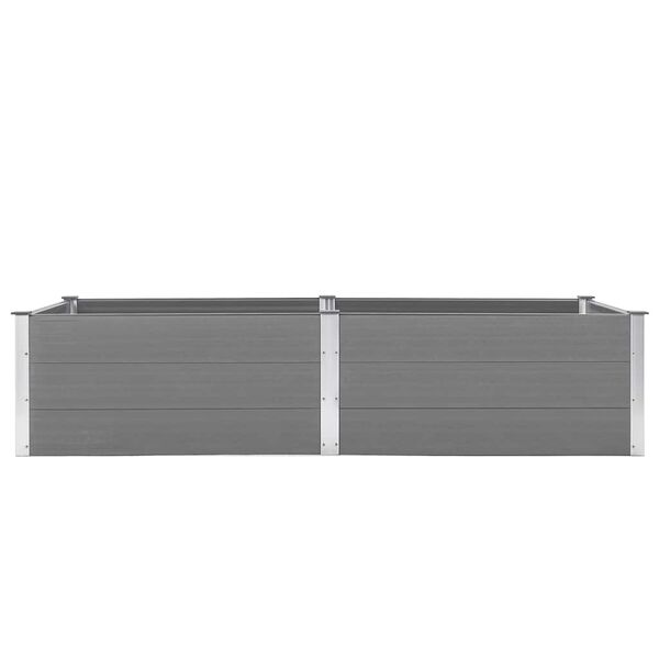 vidaXL Garden Raised Bed Grey Wood-Plastic Composite 98.4x39.4x21.3 in