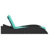 vidaXL Sun Lounger with Cushion Black 23.6x80.7x28.7" Poly Rattan