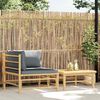 vidaXL Garden Lounge Set Dark grey Bamboo, Fabric (100% polyester) Medium