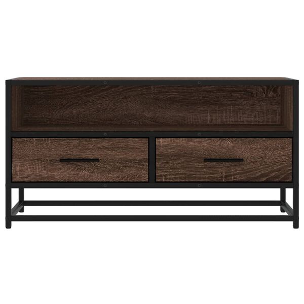 vidaXL TV Cabinet Brown oak Engineered wood, metal 31.5 x 13.6 x 15.7 in