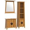 vidaXL Bathroom Furniture Set Pinewood color with metal handle accents