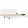 vidaXL Bed Frame without Mattress "Zadar" White 76"x79.9" Faux Leather