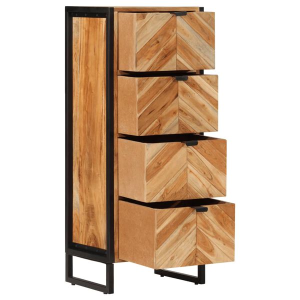 vidaXL Bathroom Cabinet Natural wood with black