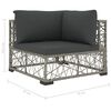 vidaXL Garden Lounge Set Grey PE Rattan, Powder-Coated Steel, Polyester