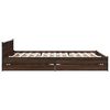 vidaXL Bed Frame Brown Oak Engineered wood, Steel King Size Bed Frame