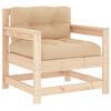 vidaXL Garden Chair Beige Solid pine wood Medium Modular Armchair