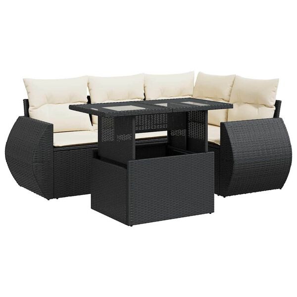 vidaXL Garden Sofa Set Black