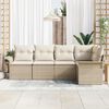 vidaXL Garden Sofa Set with Cushion Manual 5 pcs Poly Rattan