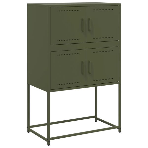 vidaXL Sideboard Olive Green Steel Medium Sideboard Rectangular