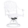 vidaXL Bistro Set White Cast Aluminum Medium Swivel Bistro Set
