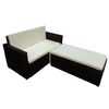 vidaXL Garden Sofa Set Brown Poly Rattan, Powder-Coated Steel Medium