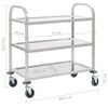 vidaXL 3-Tier Kitchen Trolley 37.4"x17.7"x32.9" Stainless Steel