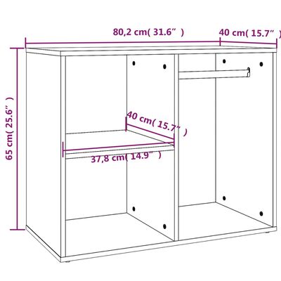 vidaXL Dressing Cabinet White 31.5"x15.7"x25.6" Engineered Wood