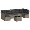 vidaXL Garden Sofa Set Grey PE Rattan Large Adjustable Feet