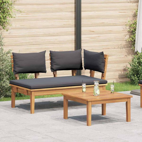 vidaXL Garden Bench 2 pcs Brown Solid Teak wood