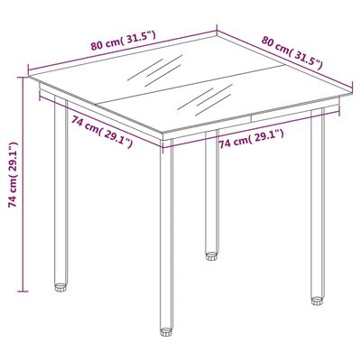 vidaXL 5 Piece Patio Dining Set Brown