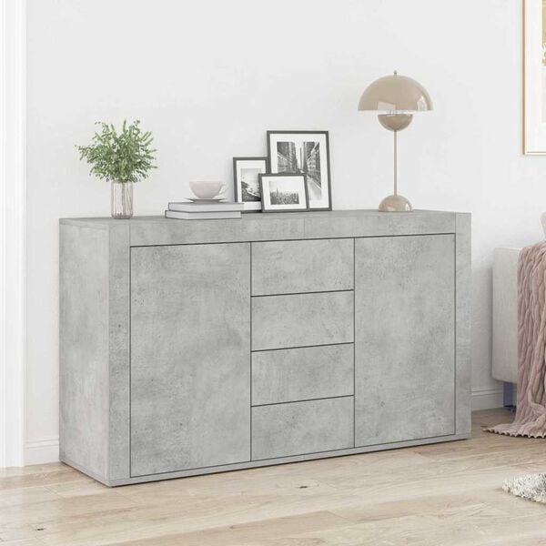 vidaXL Sideboard Concrete grey 120 x 36 x 69 cm Engineered wood