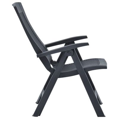 vidaXL Patio Reclining Chairs 2 pcs Plastic Anthracite