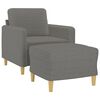 vidaXL Sofa Chair With Footstool Dark grey Polyester, metal, plywood