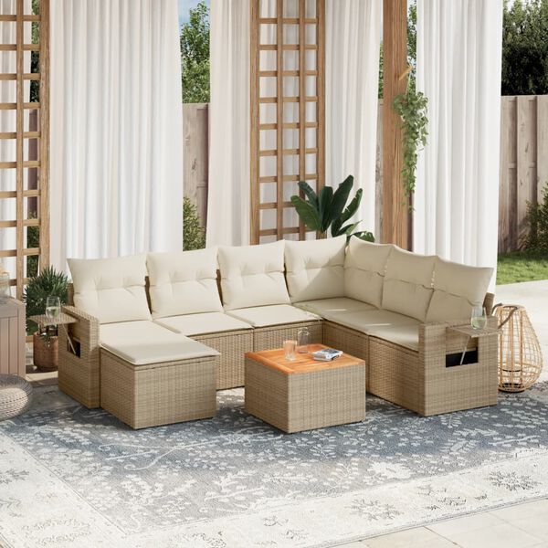 vidaXL Outdoor Sofa Set Beige