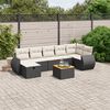 vidaXL Garden Sofa Set Black, Cream White