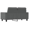 vidaXL 2-seater Sofa Dark grey 100% polyester 47.2 in seat width