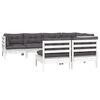 vidaXL Garden Lounge Set White Solid pine wood Medium Seats Many