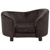 vidaXL Dog Sofa Brown Plush 27.2 x 19.3 x 15.7 in Removable Covers