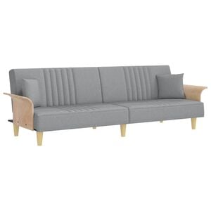 vidaXL Sofa Bed Light Grey Fabric (100% polyester), plywood Standard