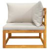 vidaXL Garden Sofa Set Light Grey, Natural Wood
