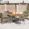 vidaXL Garden Chair Set of 4 Grey and brown