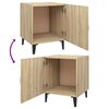 vidaXL Bedside Cabinet Set of 2 Sonoma oak Engineered wood, metal Medium