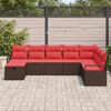 vidaXL Sofa Set with Cushion with Storage Brown Poly Rattan