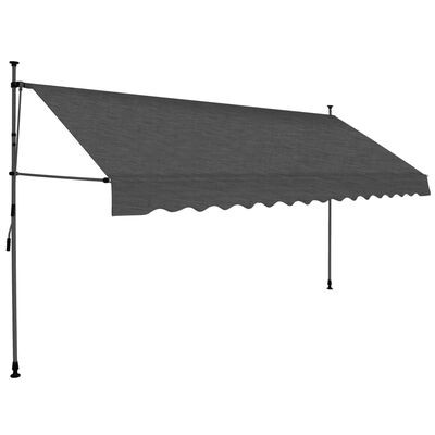 vidaXL Manual Retractable Awning with LED 157.5" Anthracite