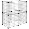 vidaXL Pet Cage Black Powder-coated steel Adjustable size