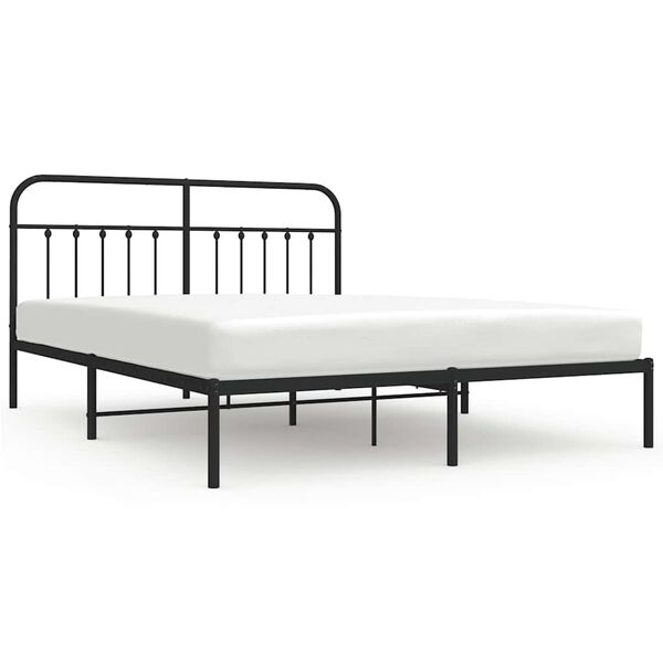 vidaXL Bed Frame Black Steel Full Durable Bed Frame Rectangular