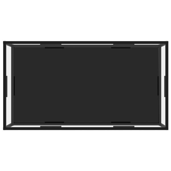 vidaXL Coffee Table Transparent and Black 47.2"x23.6"x13.8" Tempered Glass