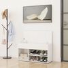 vidaXL Shoe Bench High gloss white Engineered wood Medium