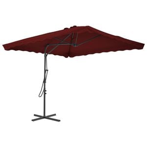 vidaXL Garden Parasol Bordeaux Red Fabric, Powder-coated steel