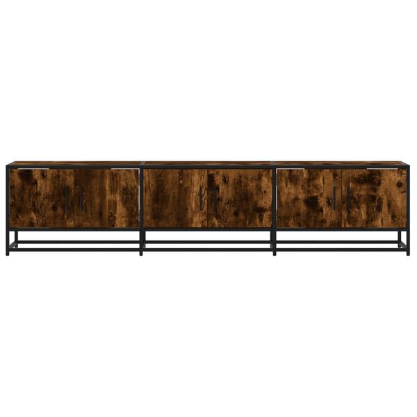 vidaXL TV Cabinet Smoked oak Engineered wood, metal Large TV Cabinet