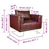 vidaXL Cube Armchair with Chrome Feet Brown Leather