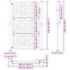 vidaXL Garden Gate Black 39.4x59.1" Steel Leaf Design