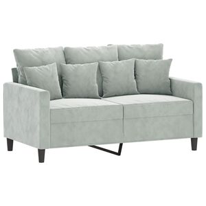 vidaXL 2-seater Sofa Light Grey Velvet (100% polyester), metal, textilene