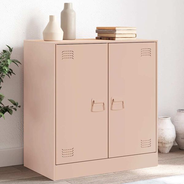 vidaXL Sideboard Pink Cold-rolled steel Medium Sideboard Rectangular
